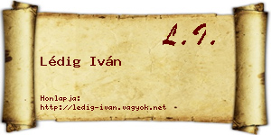 Lédig Iván névjegykártya